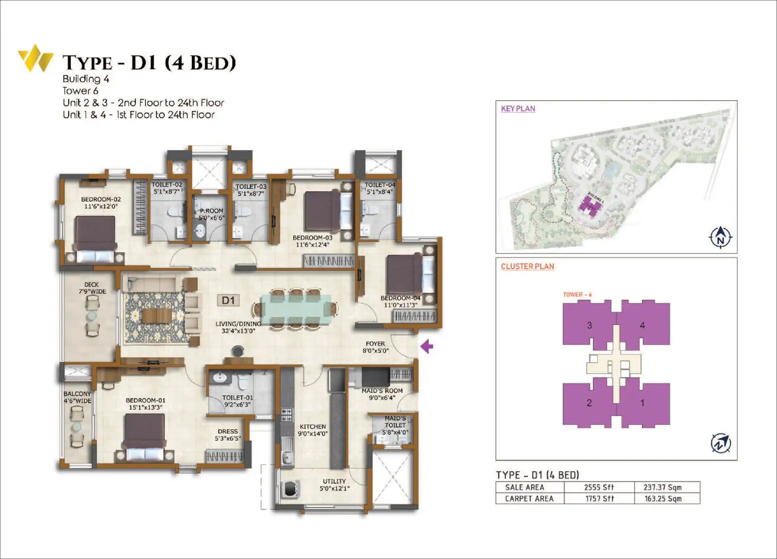 4 BHK Floor Plan
