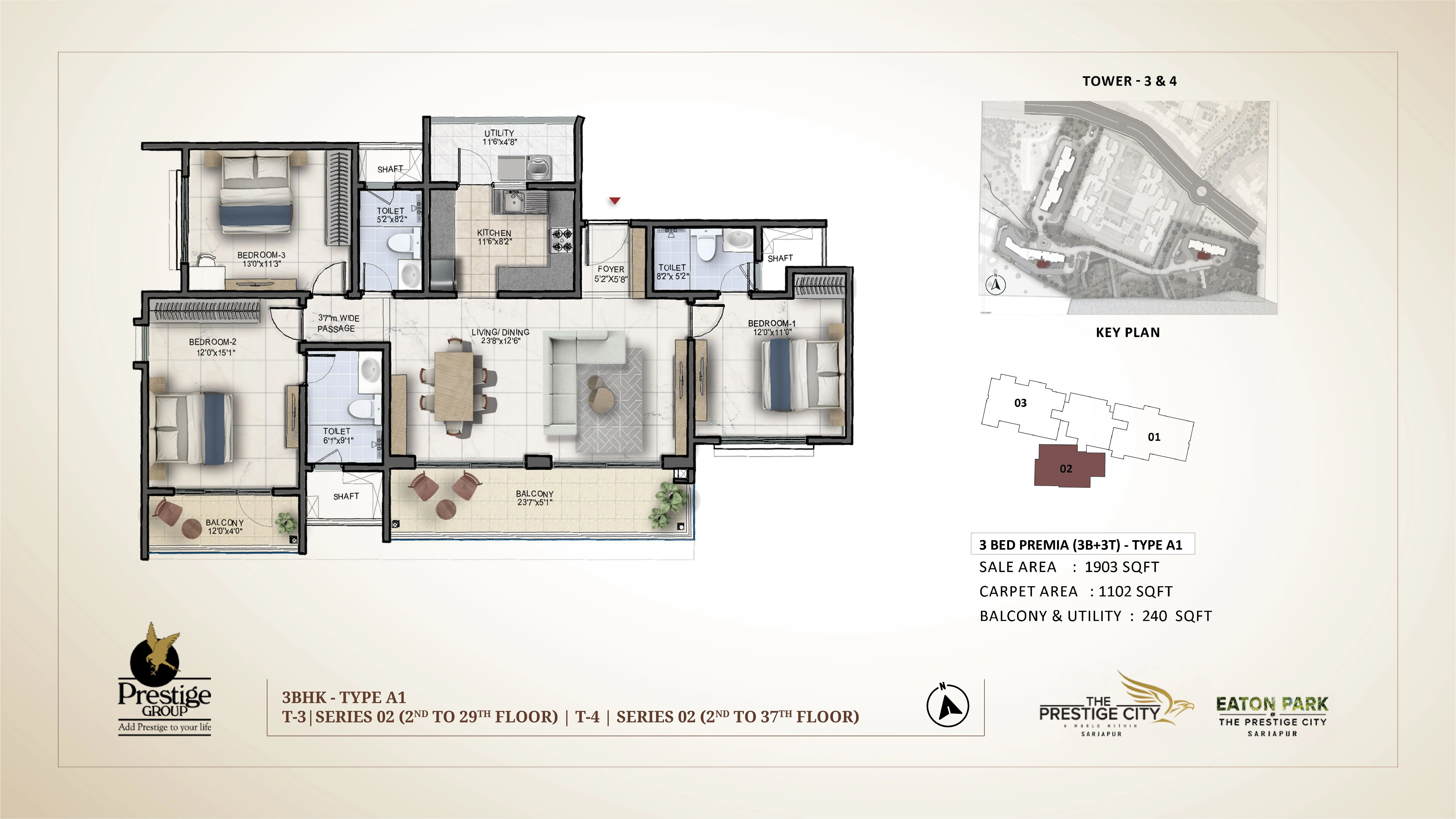 3 BHK Floor Plan
