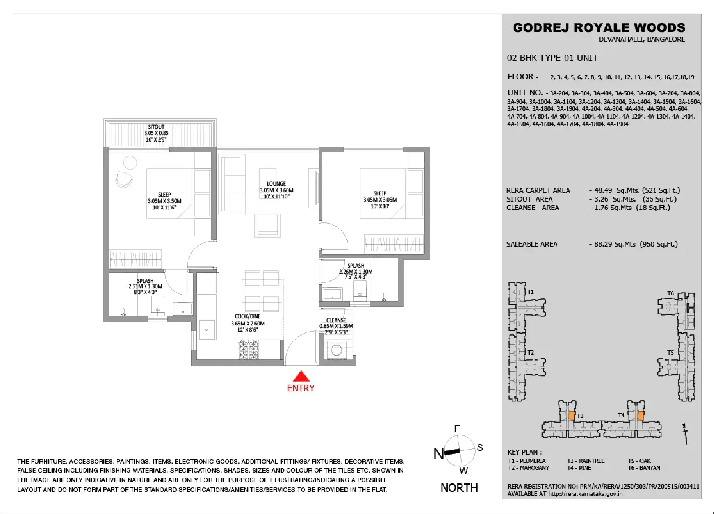 2 BHK Floor Plan