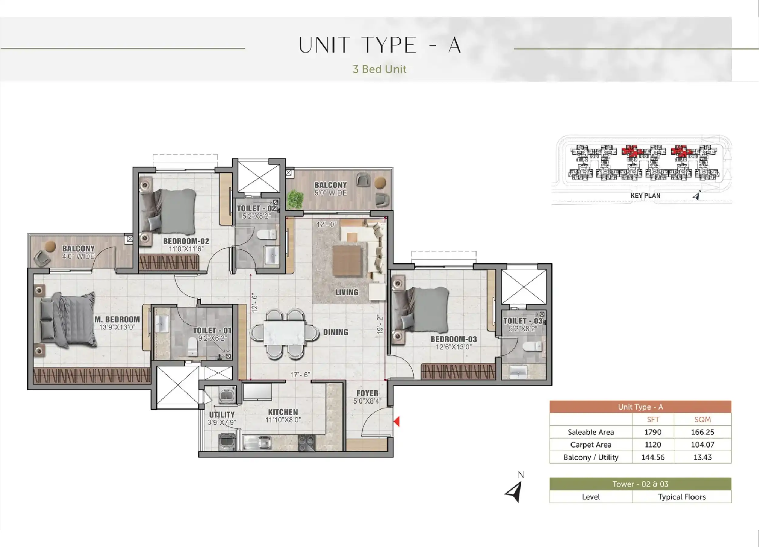 3 BHK Floor Plan