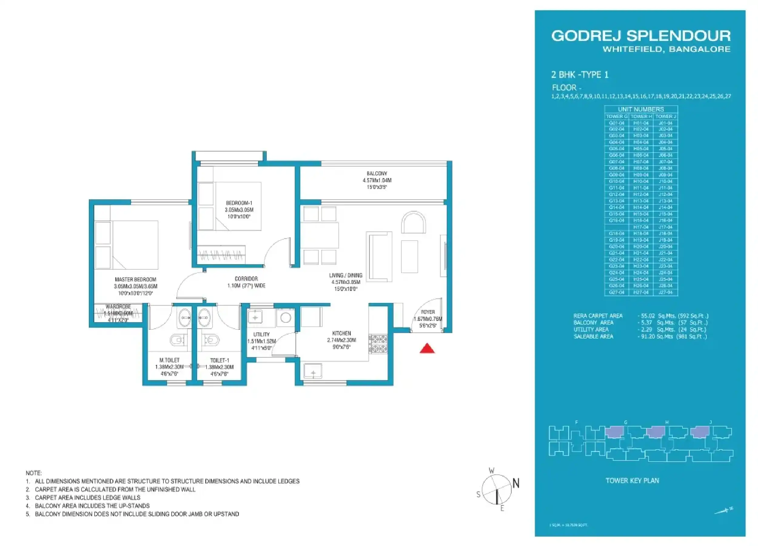 2 BHK Floor Plan