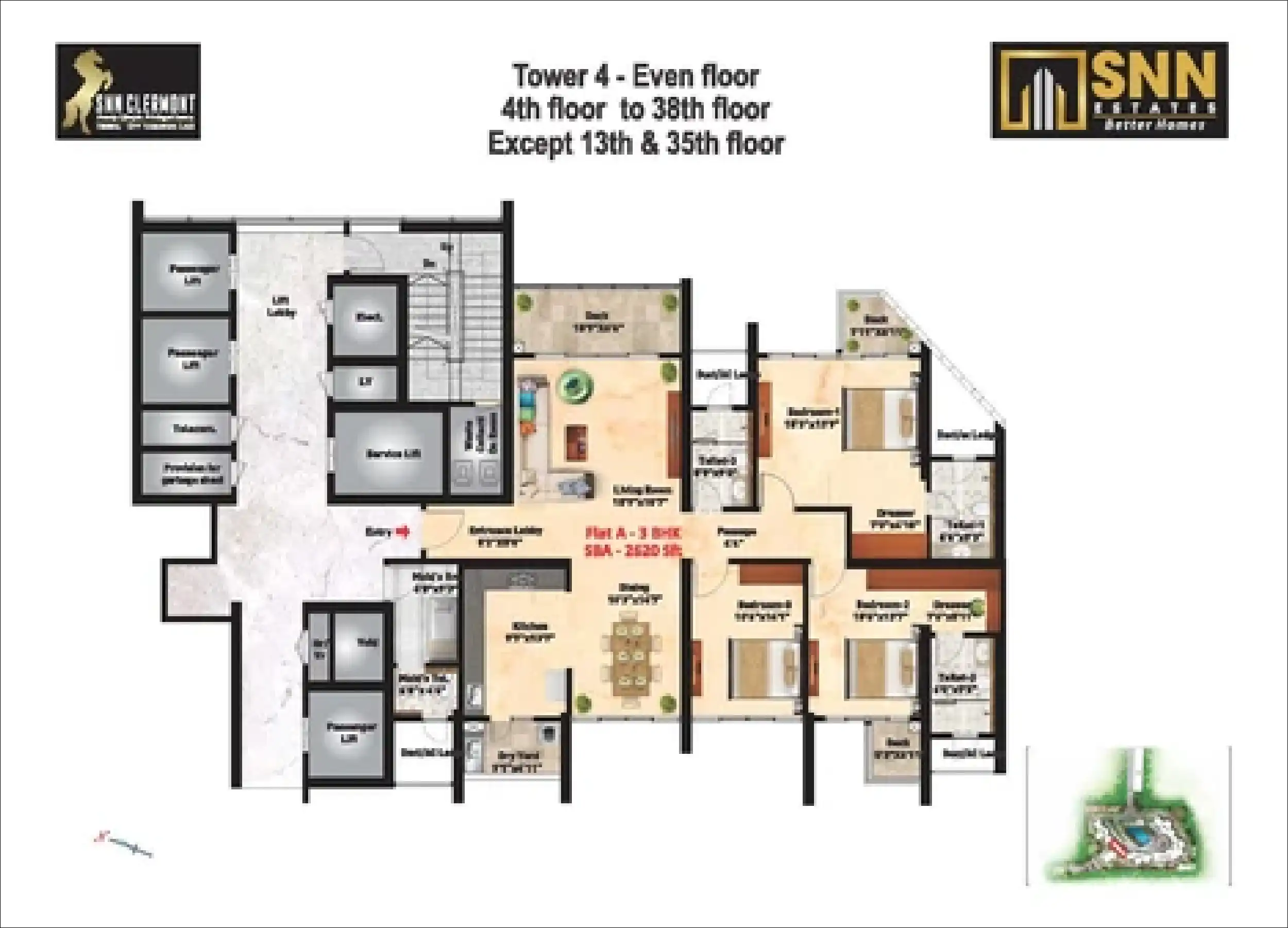 3 BHK Floor Plan