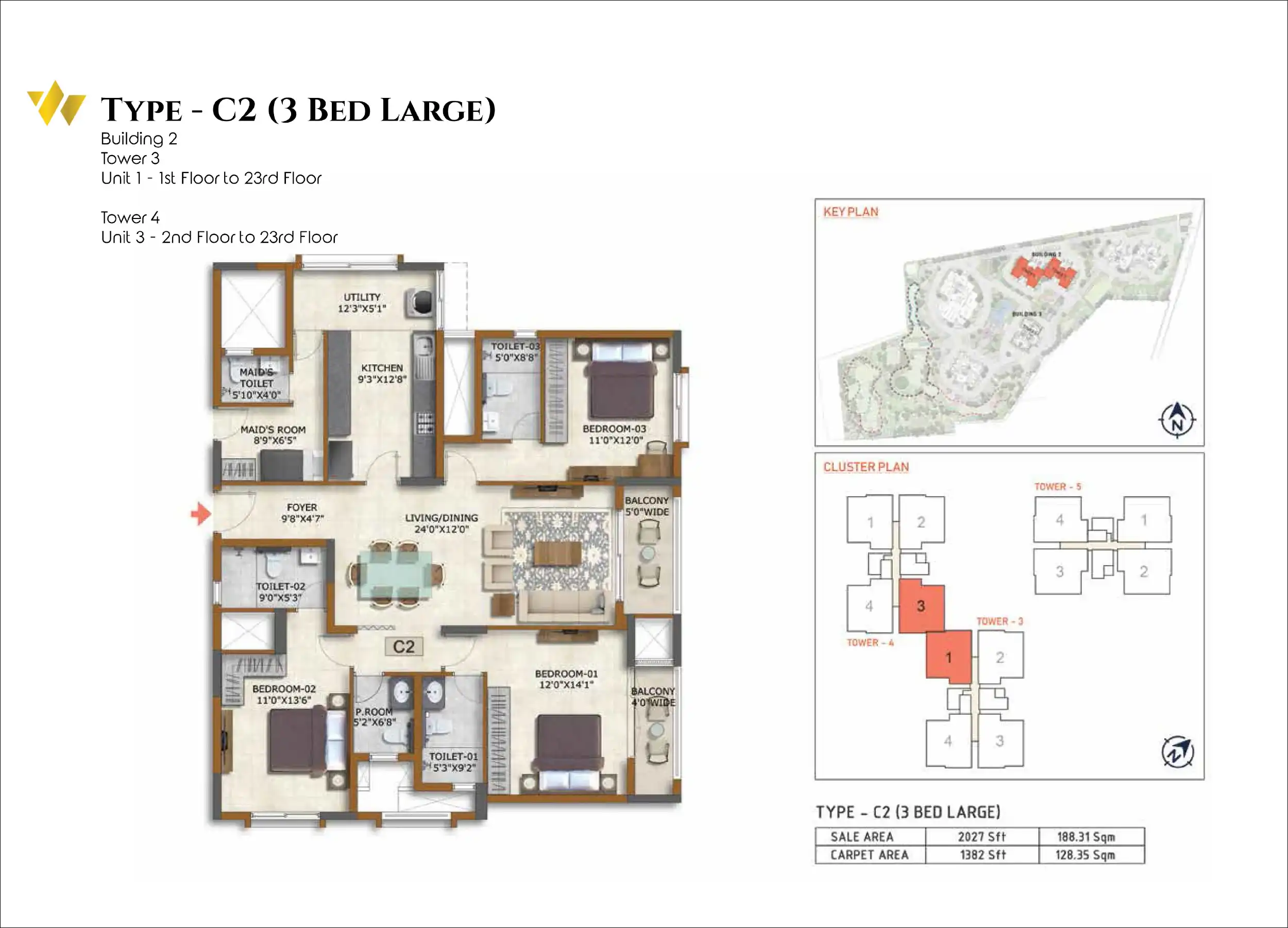 3 BHK Floor Plan