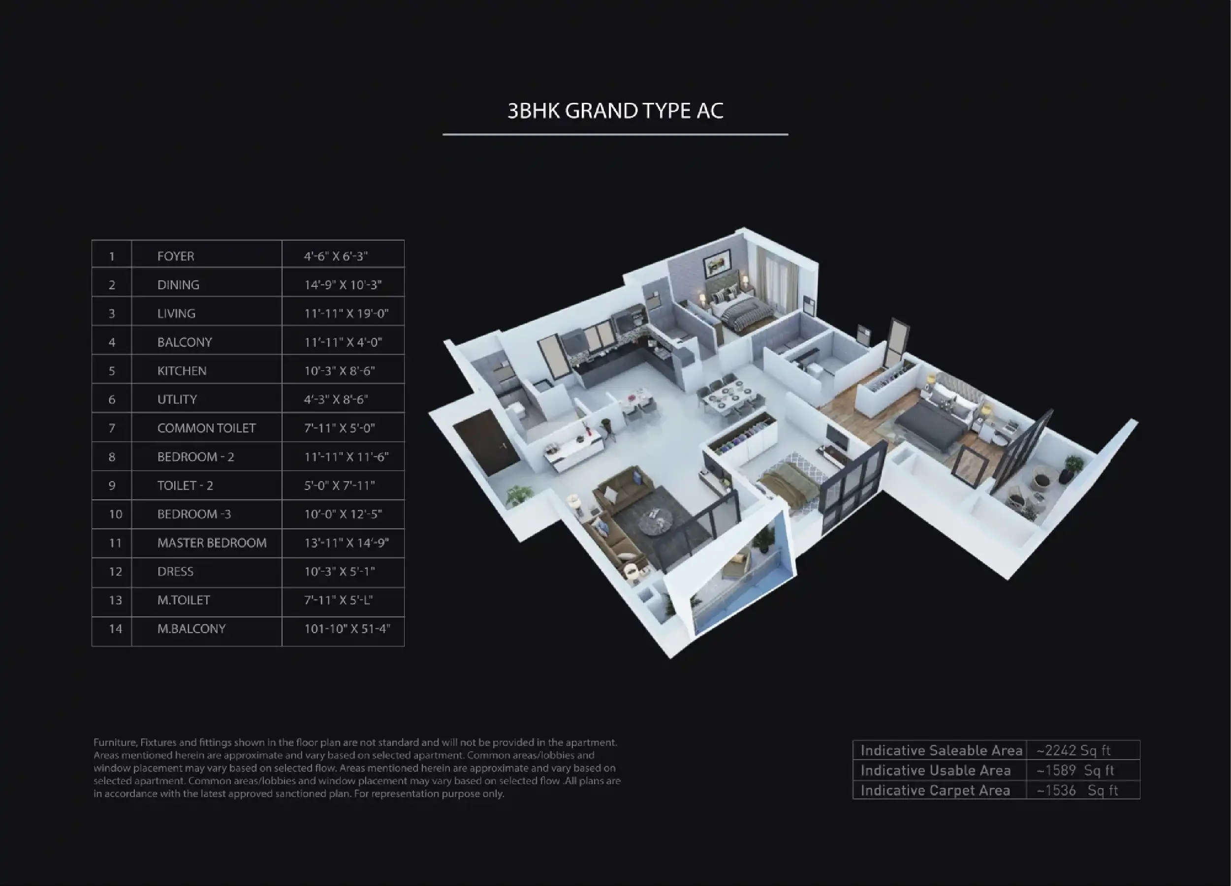 3 BHK Floor Plan